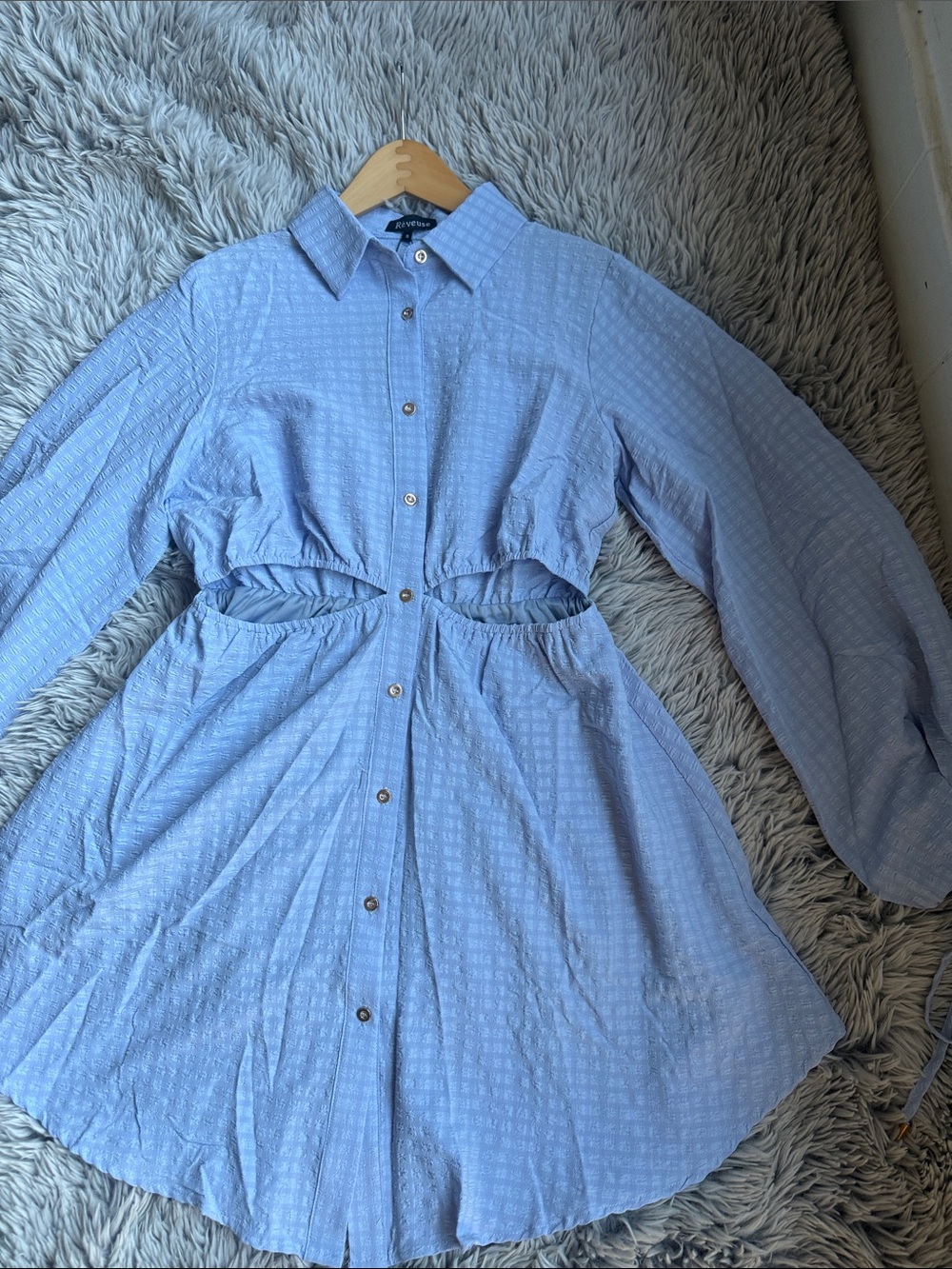 River Island Light Blue Mini Dress with Cutouts